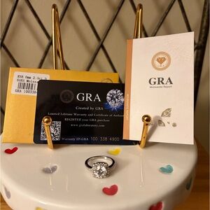 Moissanite Ring Sz. 8 & Jewelry Case.